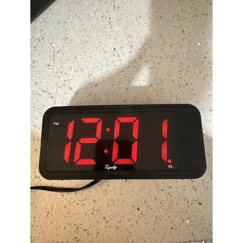 Vintage Equity Alarm‎ Clock LED Digital BIG NUMBERS-TESTED WORKS Model 30402